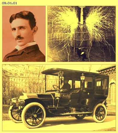 Tesla, high frequency sparks, Pierce Arrow